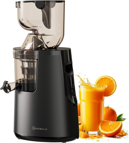 Cold Press Slow Juicer 80mm Whole Fruit Self Feeding 150W Quiet Black