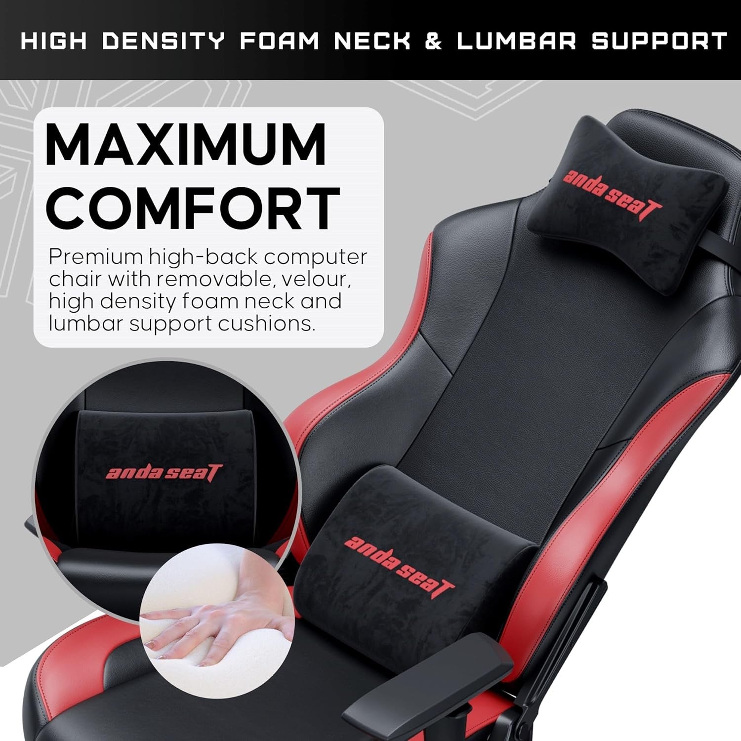 Large Ergonomic Gaming Chair Reclining PVC Leather Black Red