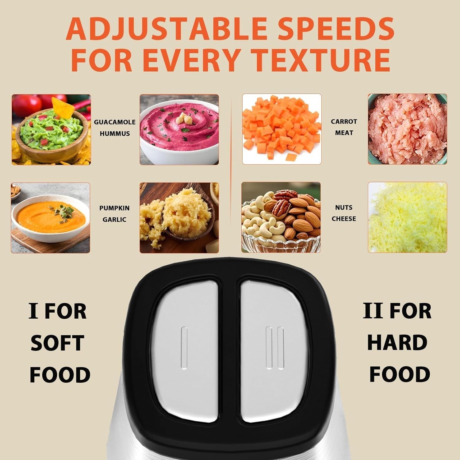 500W Food Processor Chopper Dual 2L Bowls Meat Grinder Blender