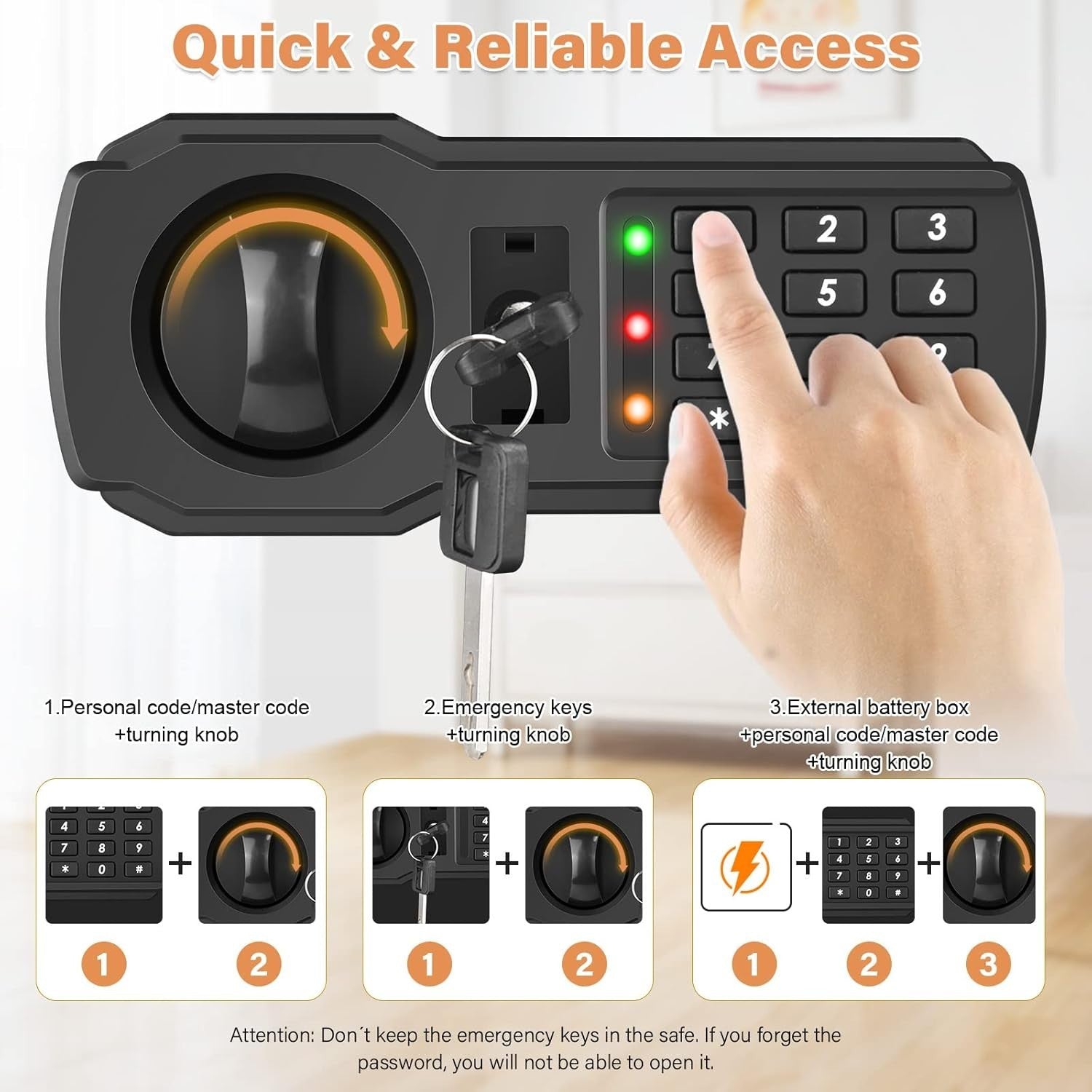 22L Fireproof Safe Box Digital Keypad Cash Document Home Security
