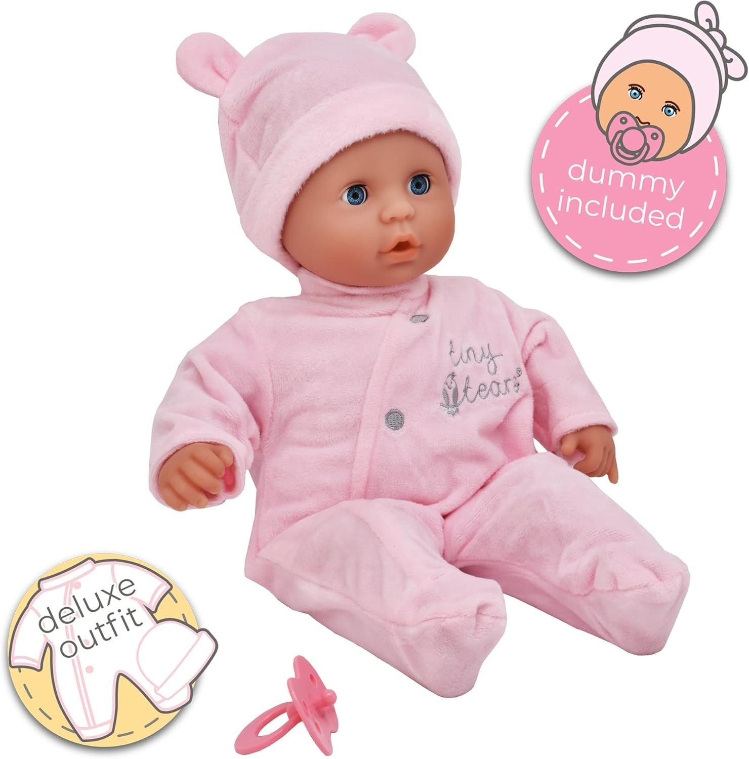 38cm Soft Baby Doll Sleeping Eyes Pink Outfit Dummy Toddler Safe