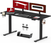 Black Electric Standing Desk 140x60cm with Memory & Adjustable Height