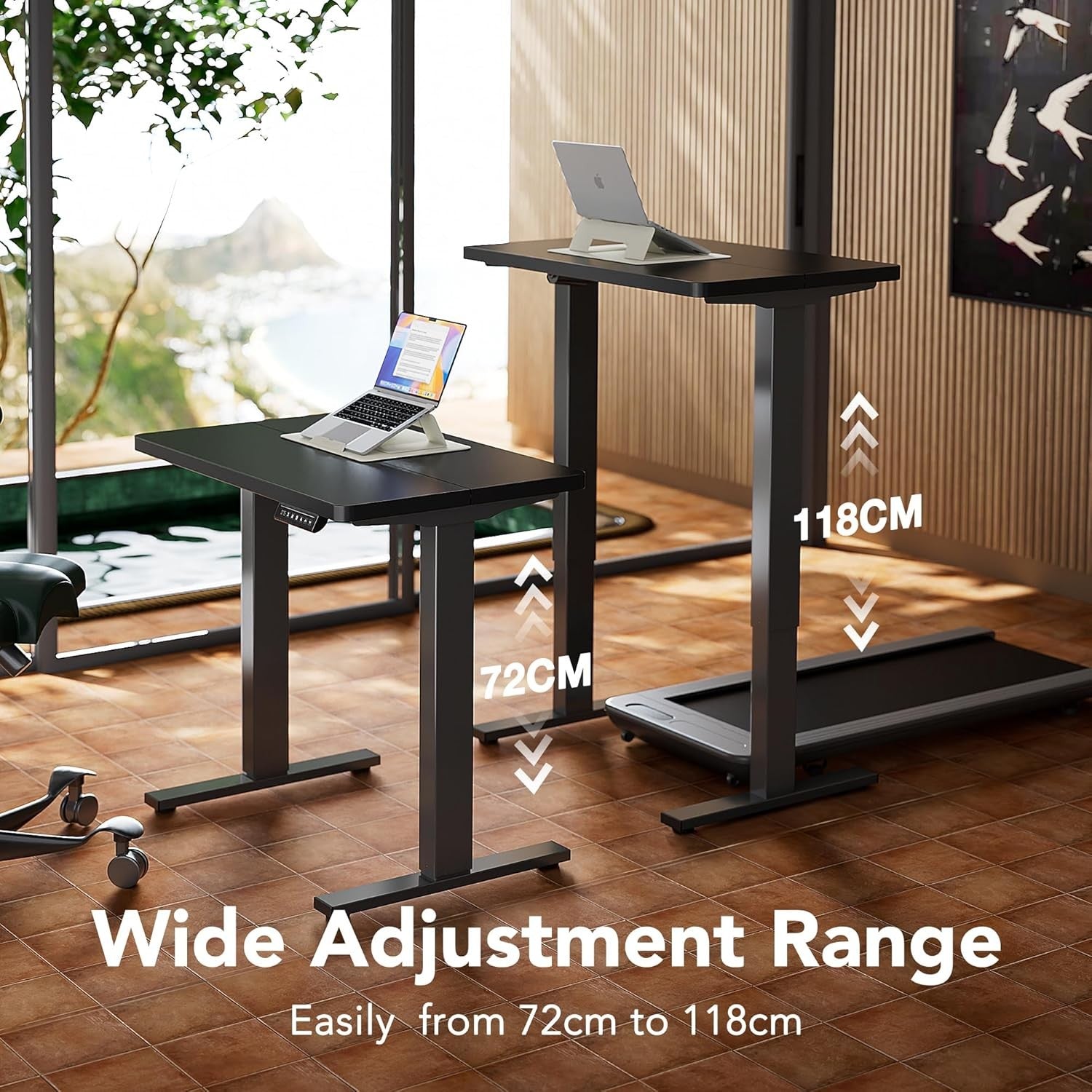 Electric Standing Desk Height Adjustable Sit Stand Home Office 80x48cm