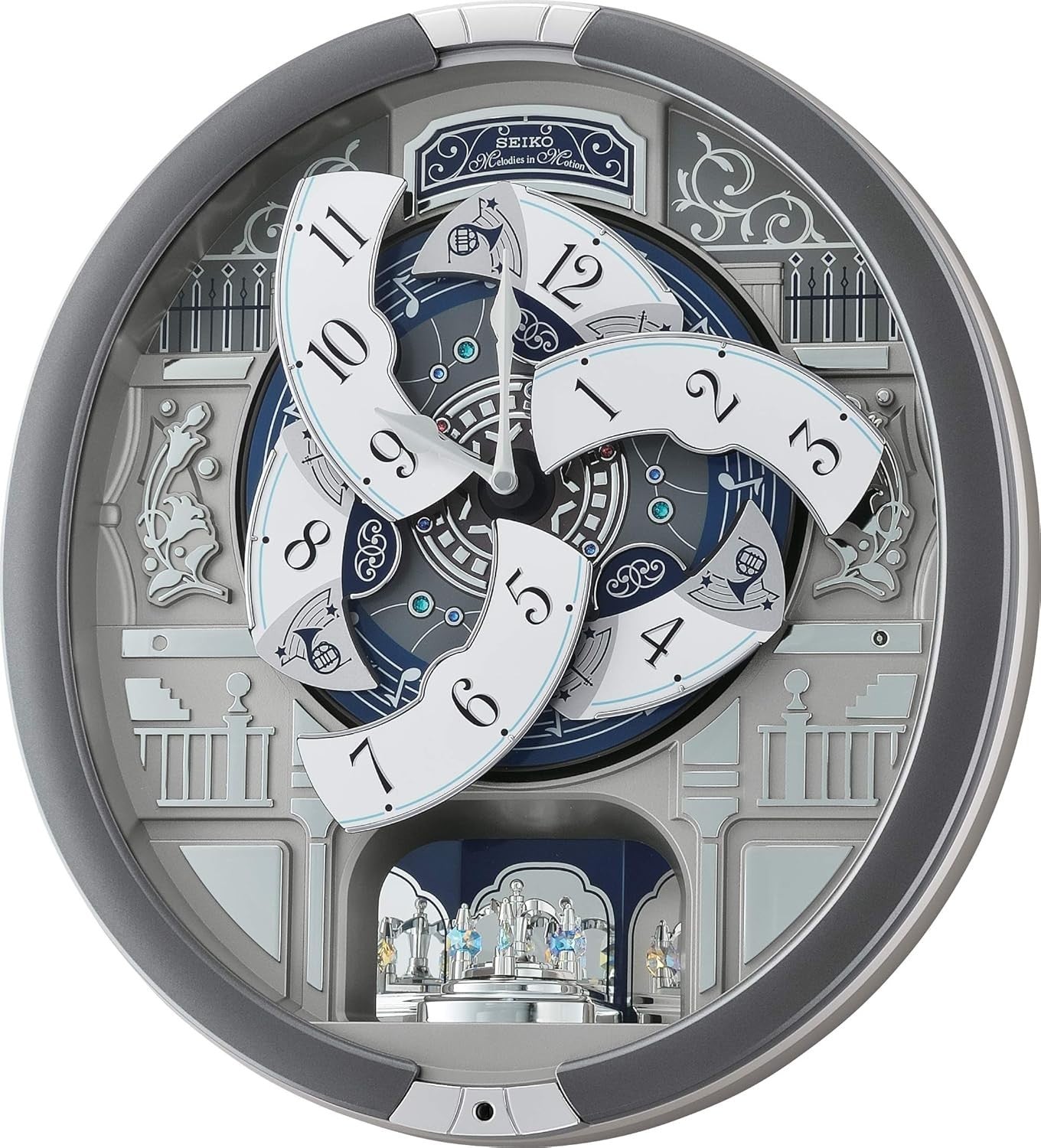 Silent Musical Wall Clock Traditional Design with Marionette Motion Decor