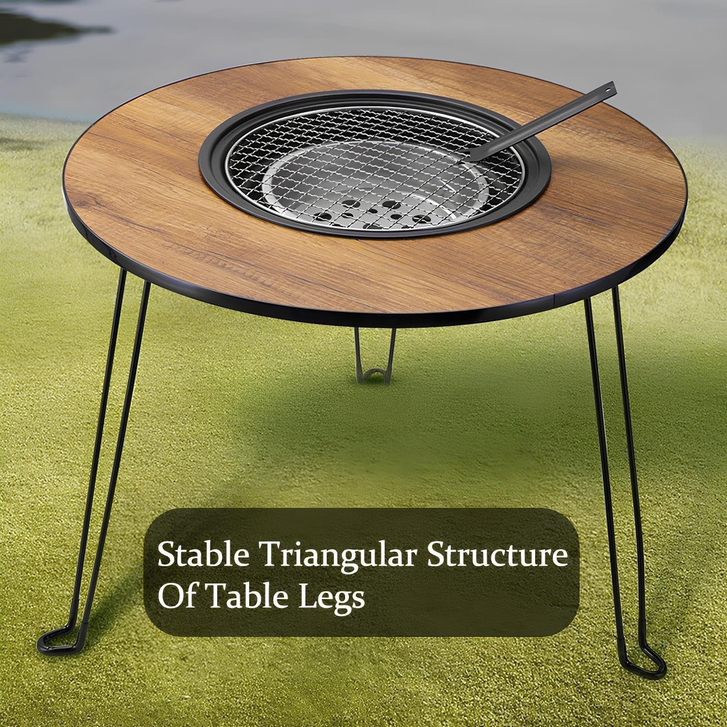 Portable Korean Charcoal BBQ Grill Table Set Outdoor Folding