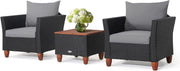 3pc Rattan Garden Furniture Set Wicker Chairs Table Outdoor Patio