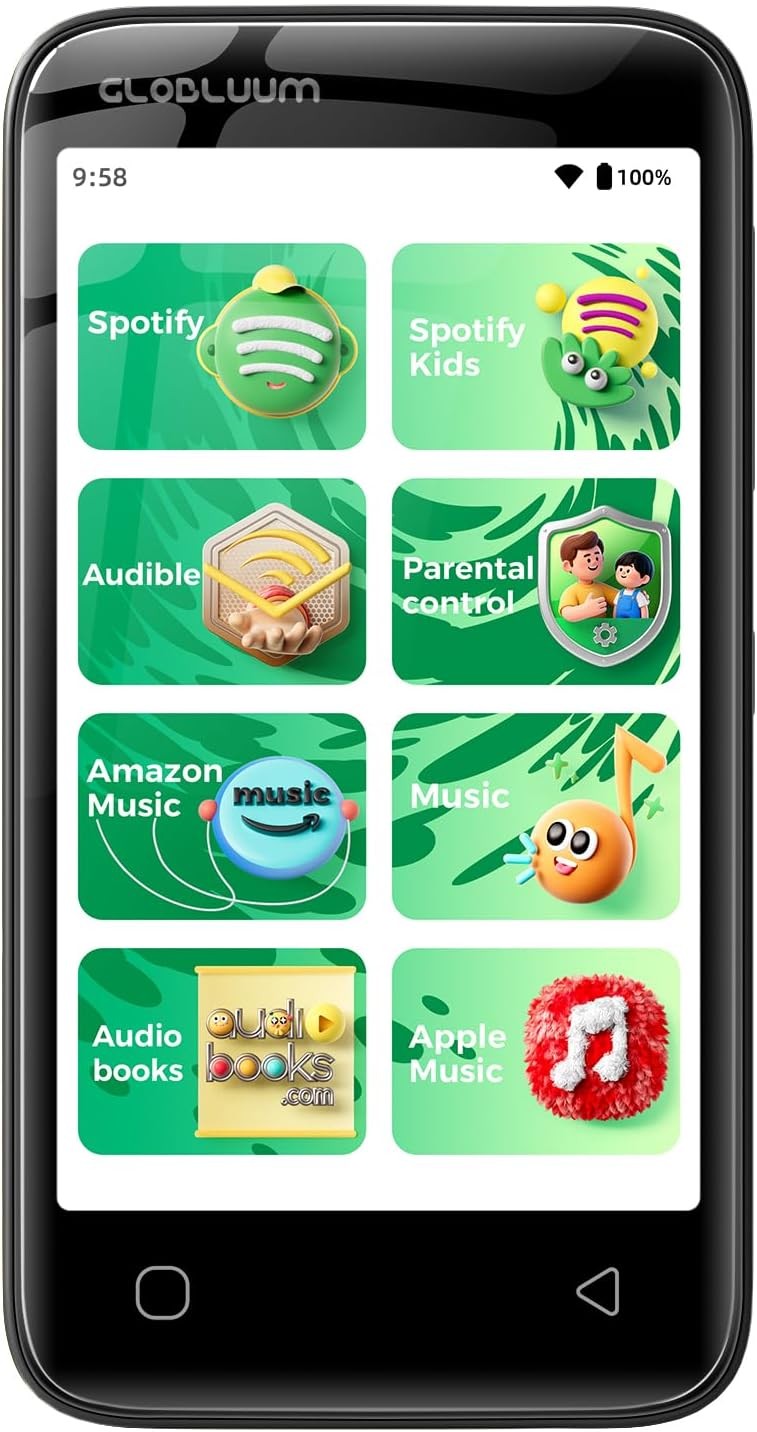 80GB Kids MP3 Player w/ 4″ Touchscreen, WiFi, Bluetooth, Parental Controls