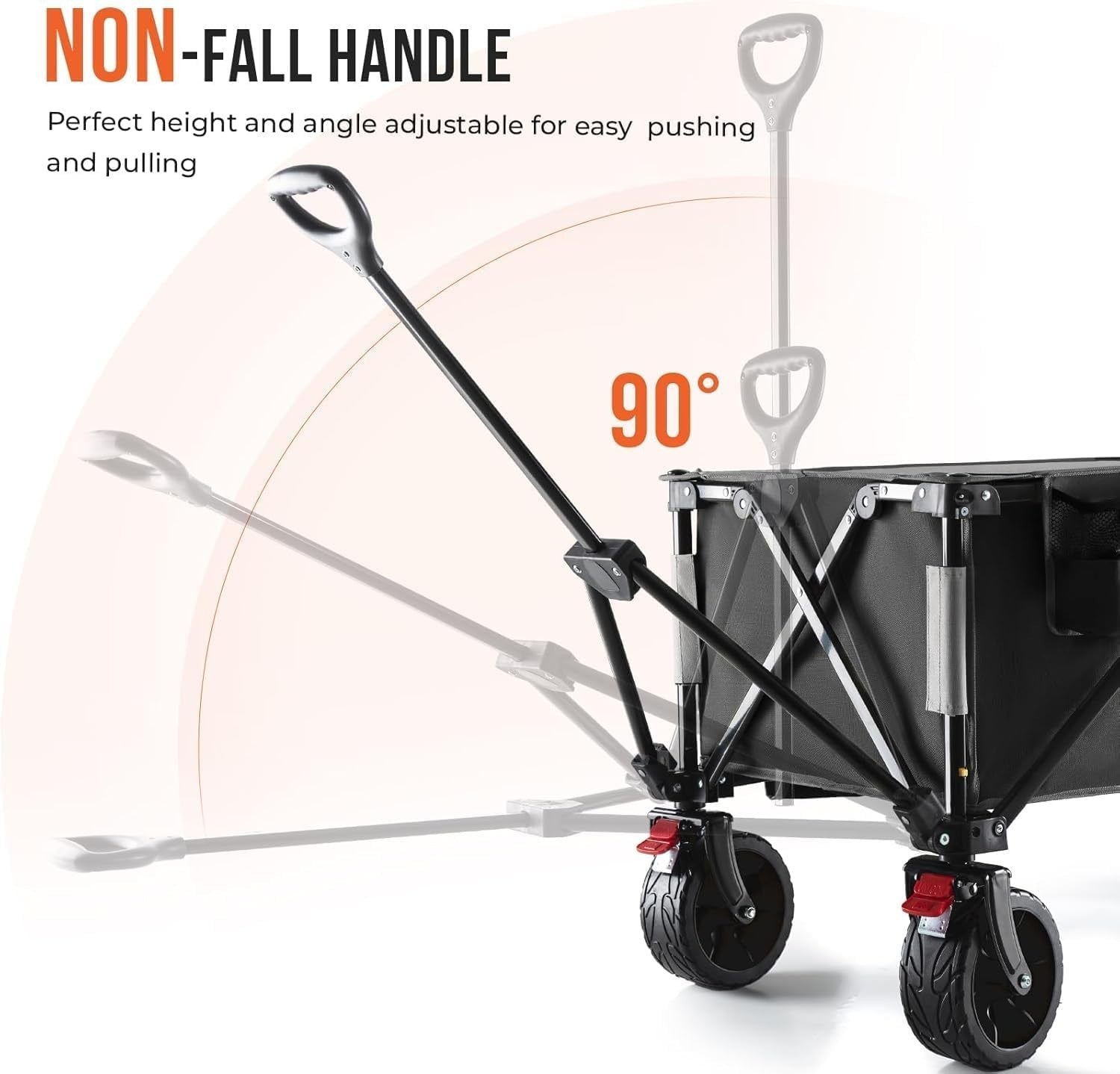 Heavy Duty Folding Camping Trolley Wide Collapsible Garden Beach Wagon 150kg