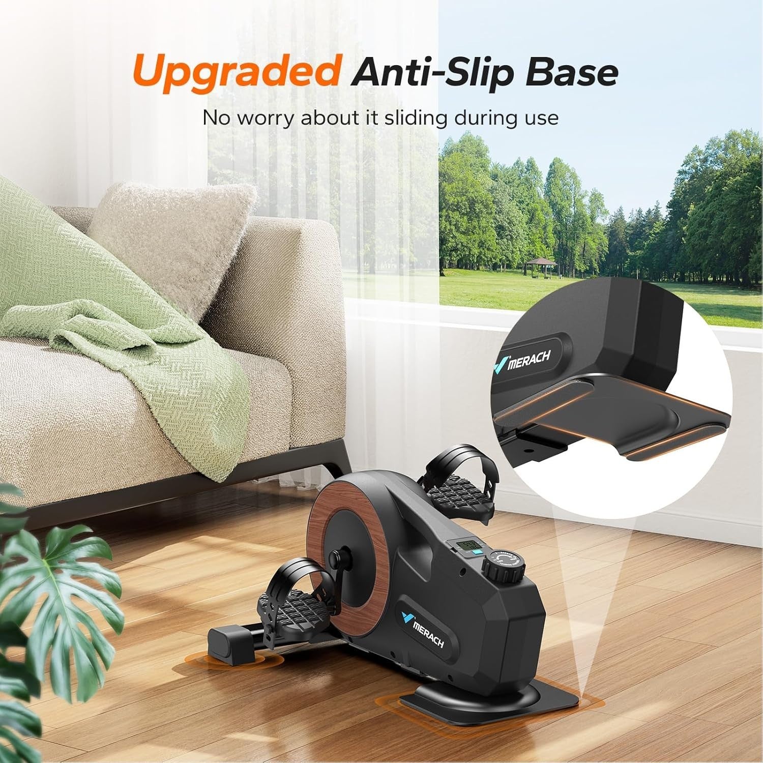 Under Desk Exercise Bike 8 Level Magnetic Pedal Exerciser LCD Quiet