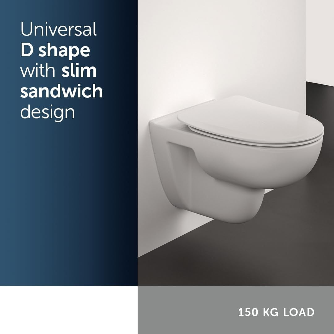 Conca Series Toilet Seat Round White Sandwich Duroplast Quick Release