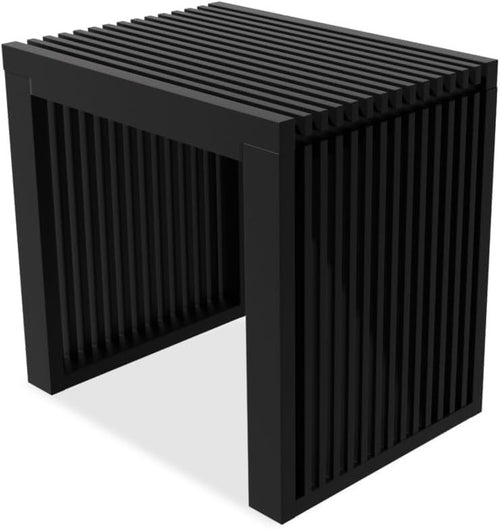 Black Bamboo Bench Modern Indoor Storage Seat for Entryway Bedroom Kitchen