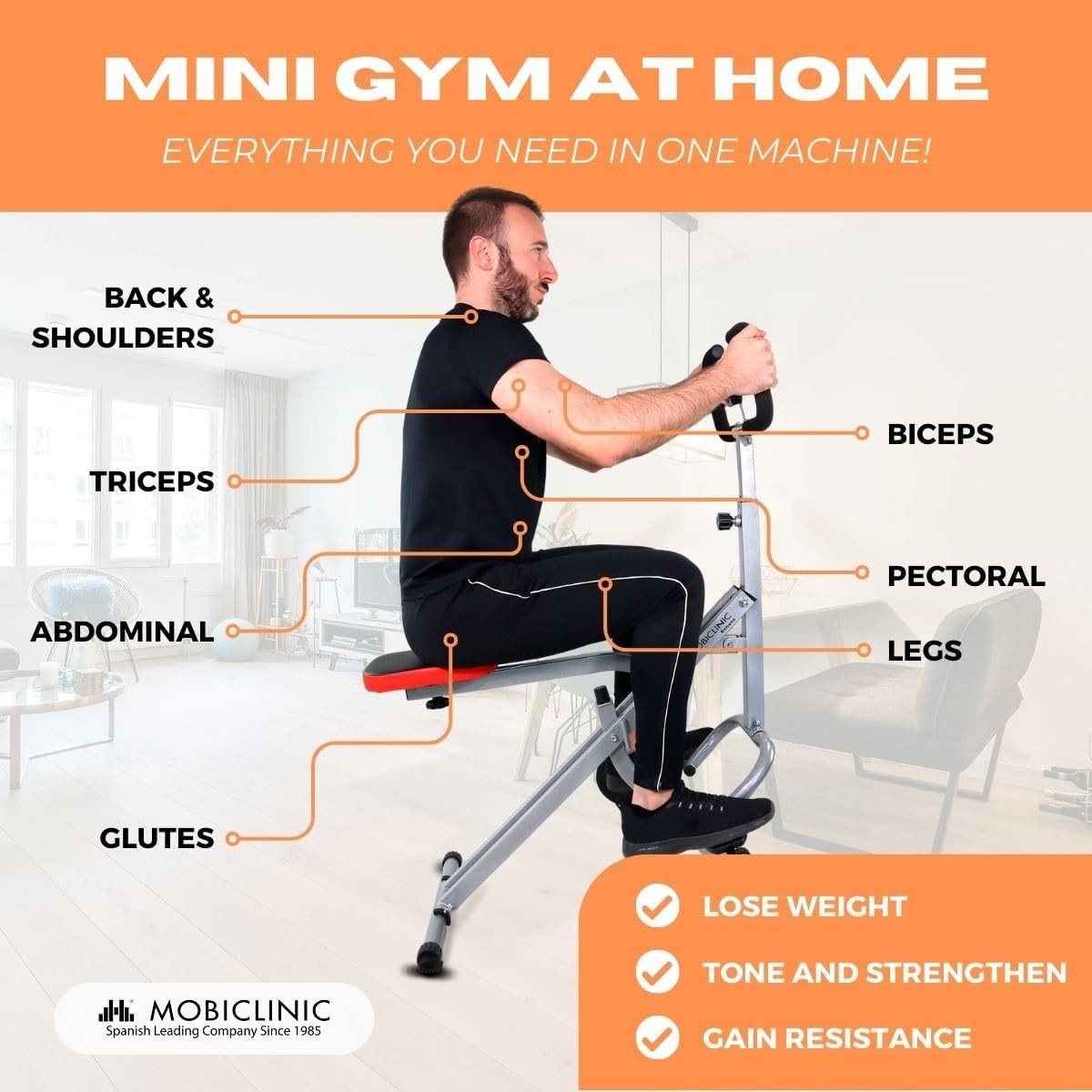 4-in-1 Rowing & Ab Crunch Machine Foldable Total Body Trainer LCD Home Gym 100KG