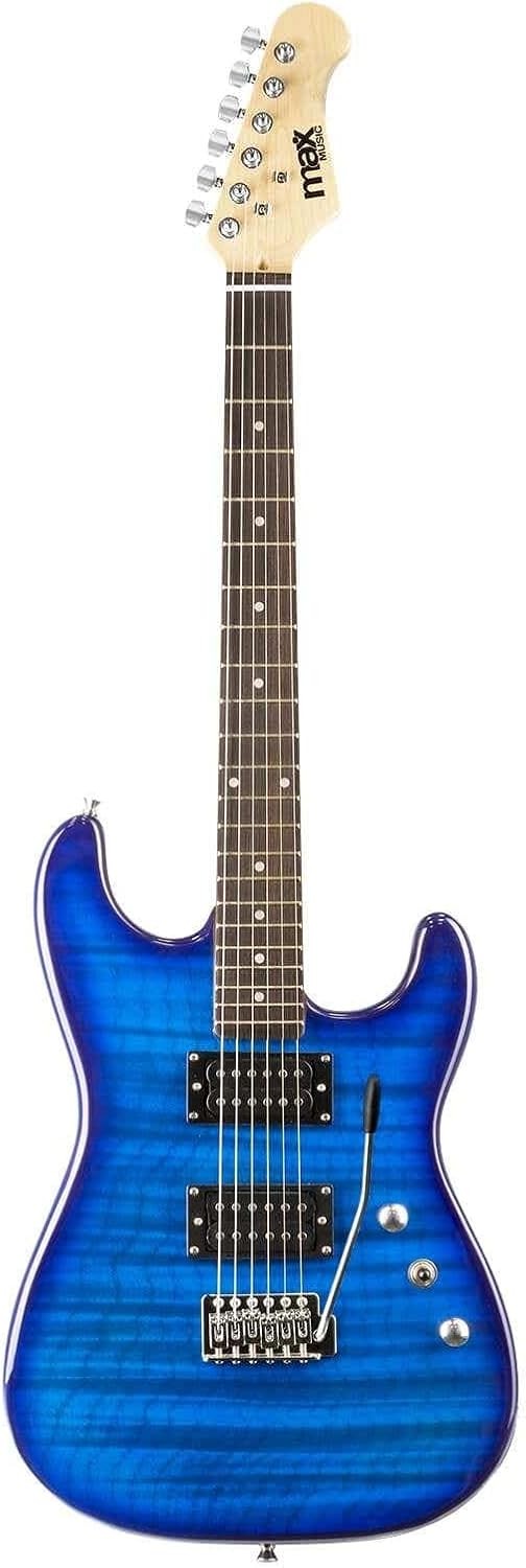 Electric Guitar Starter Kit Full Size Blue HH Amp Tuner Strap Bag