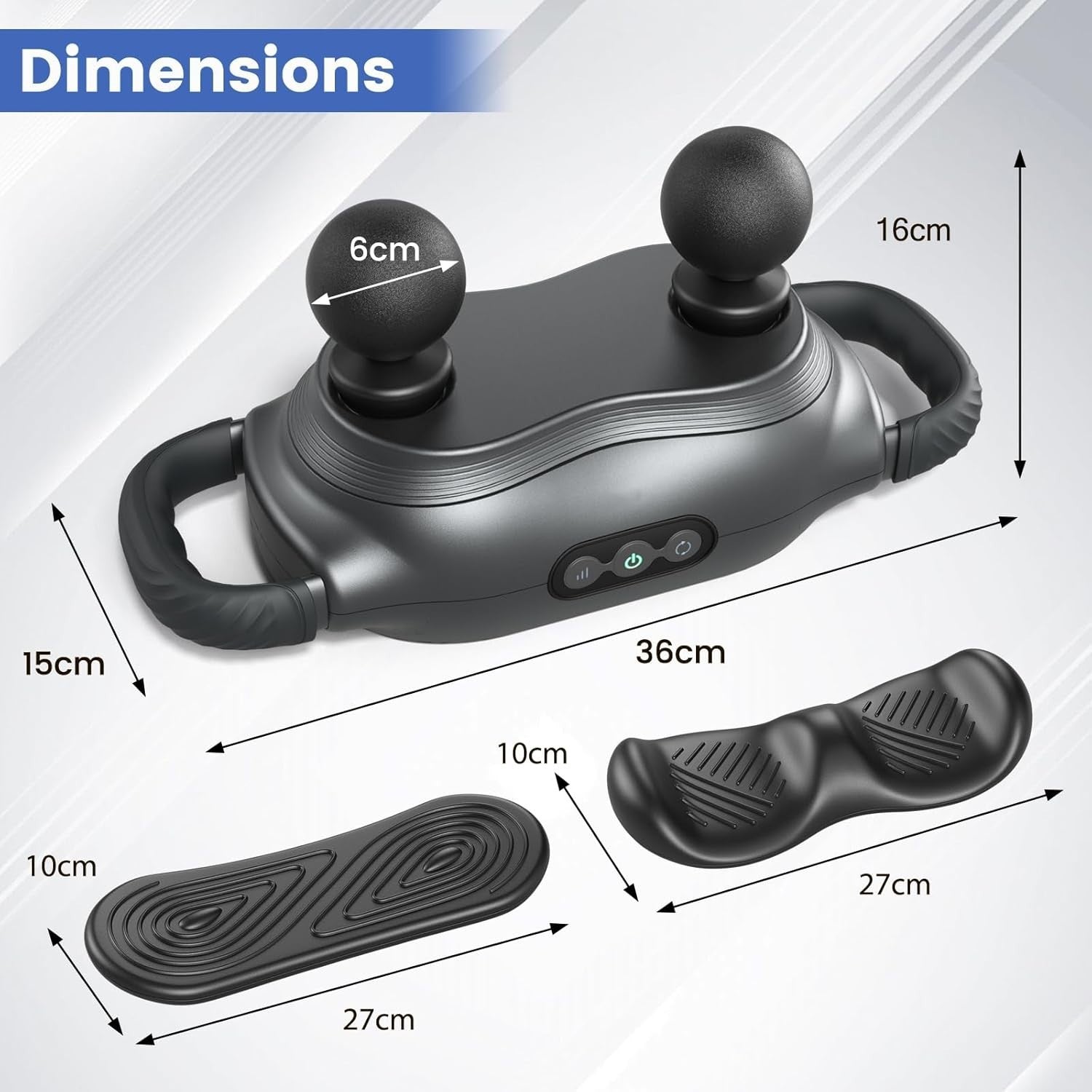 Deep Tissue Electric Massage Gun Handheld Muscle Massager 3 Heads Timer