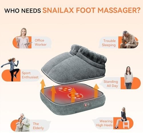Shiatsu Foot & Back Massager with Heat, Deep Kneading & Remote Control