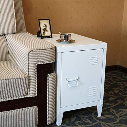 White Metal Bedside Filing Cabinet Under Desk Storage Nightstand