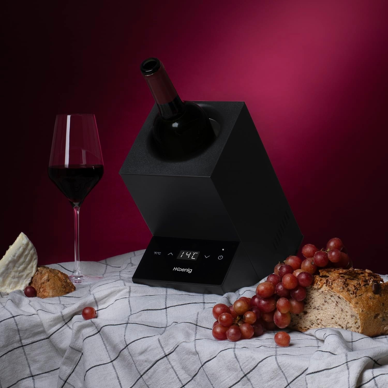 Electric Wine Chiller Single Bottle Silent Cooler Touch Control 5–18°C