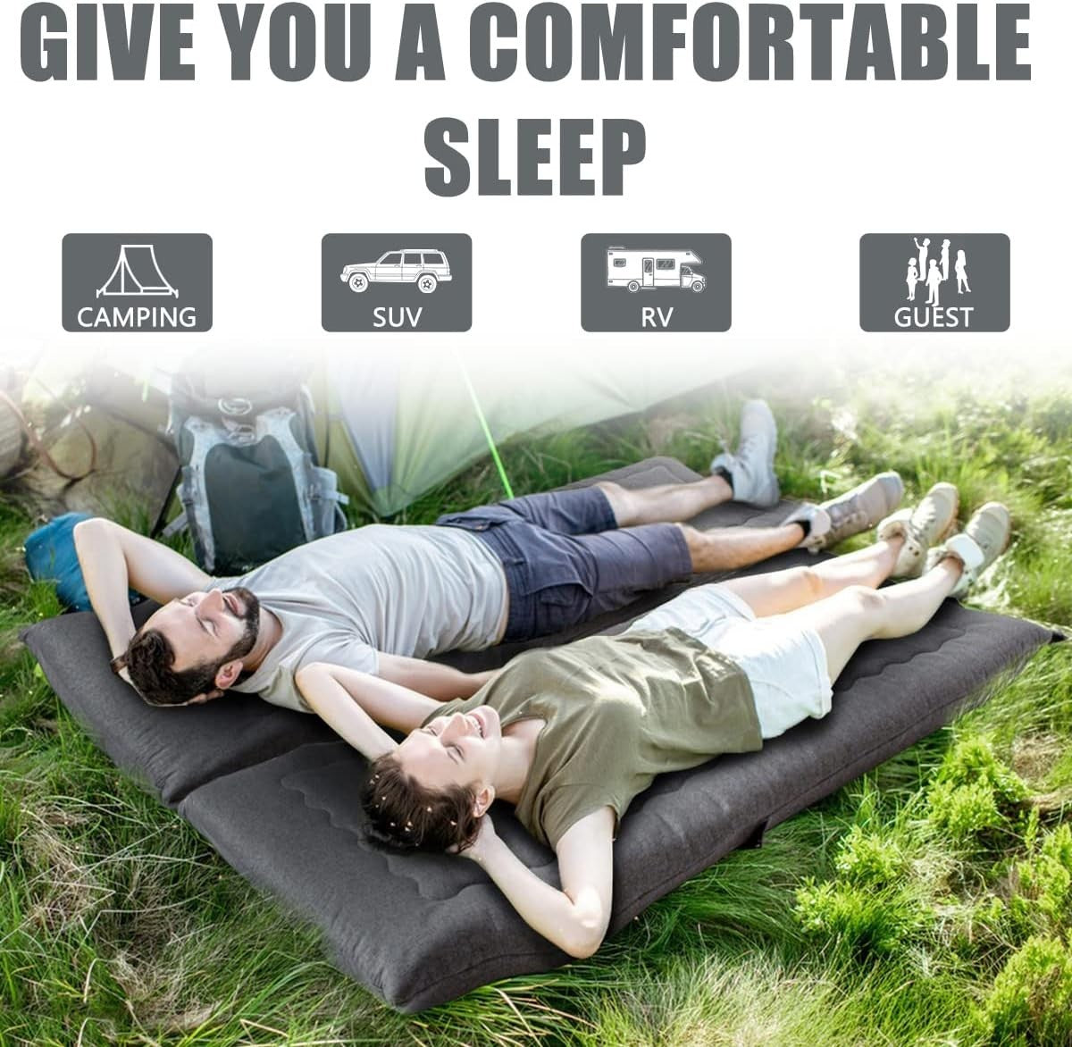 Foldable Futon Mattress Foam Bed Roll Up Guest Floor Sofa Camping Pad
