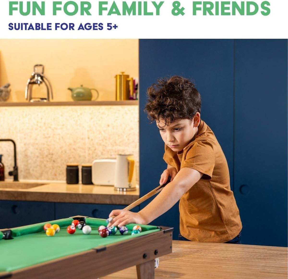 25in Tabletop Pool Table Game Portable Wooden Mini Billiards Set