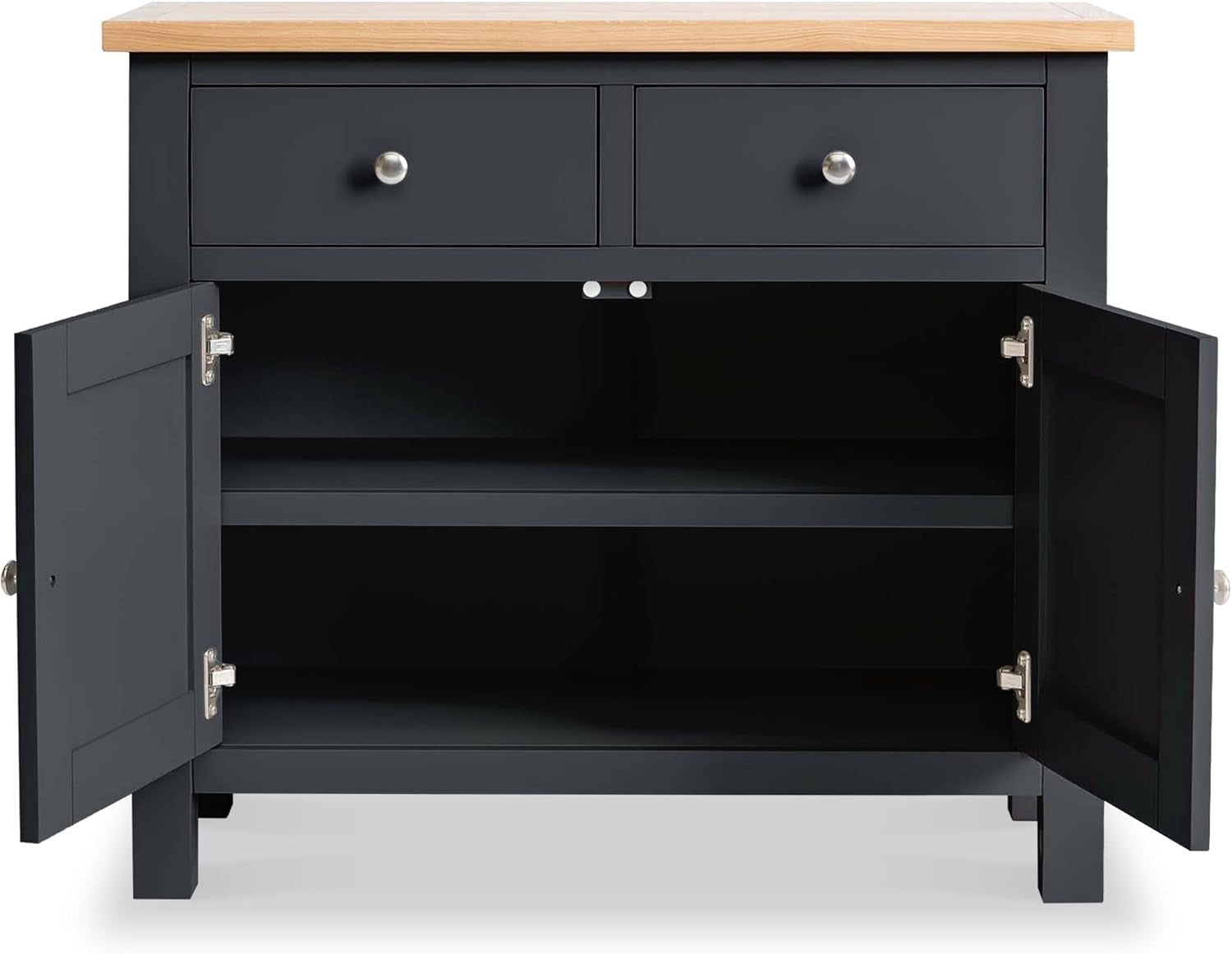 Charcoal Grey Wooden Sideboard Storage Cabinet 2 Doors 2 Drawers Hallway