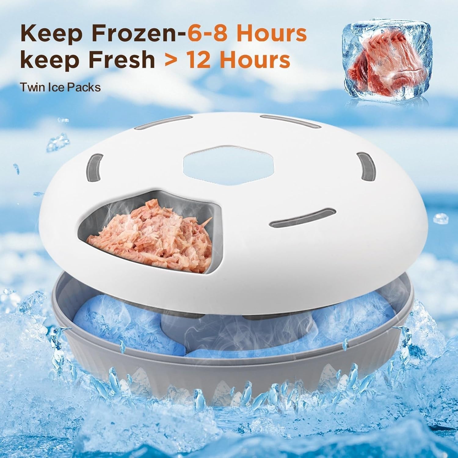 Automatic Wet Food Pet Feeder Refrigerated 6 Meal Timer Cat Dog Bowl