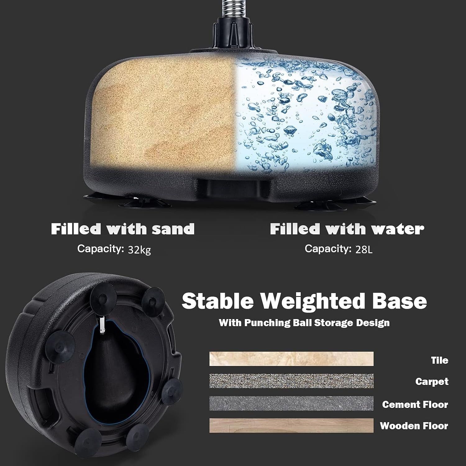 Adjustable Reflex Boxing Ball Stand Freestanding Gloves Suction Base
