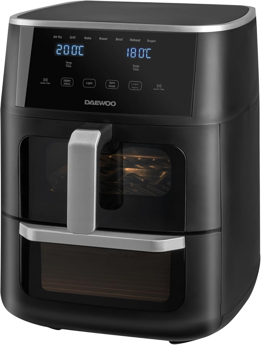 Dual Air Fryer 11L | 6L+5L Sync Finish Digital 8 Presets Healthy Family Cooker