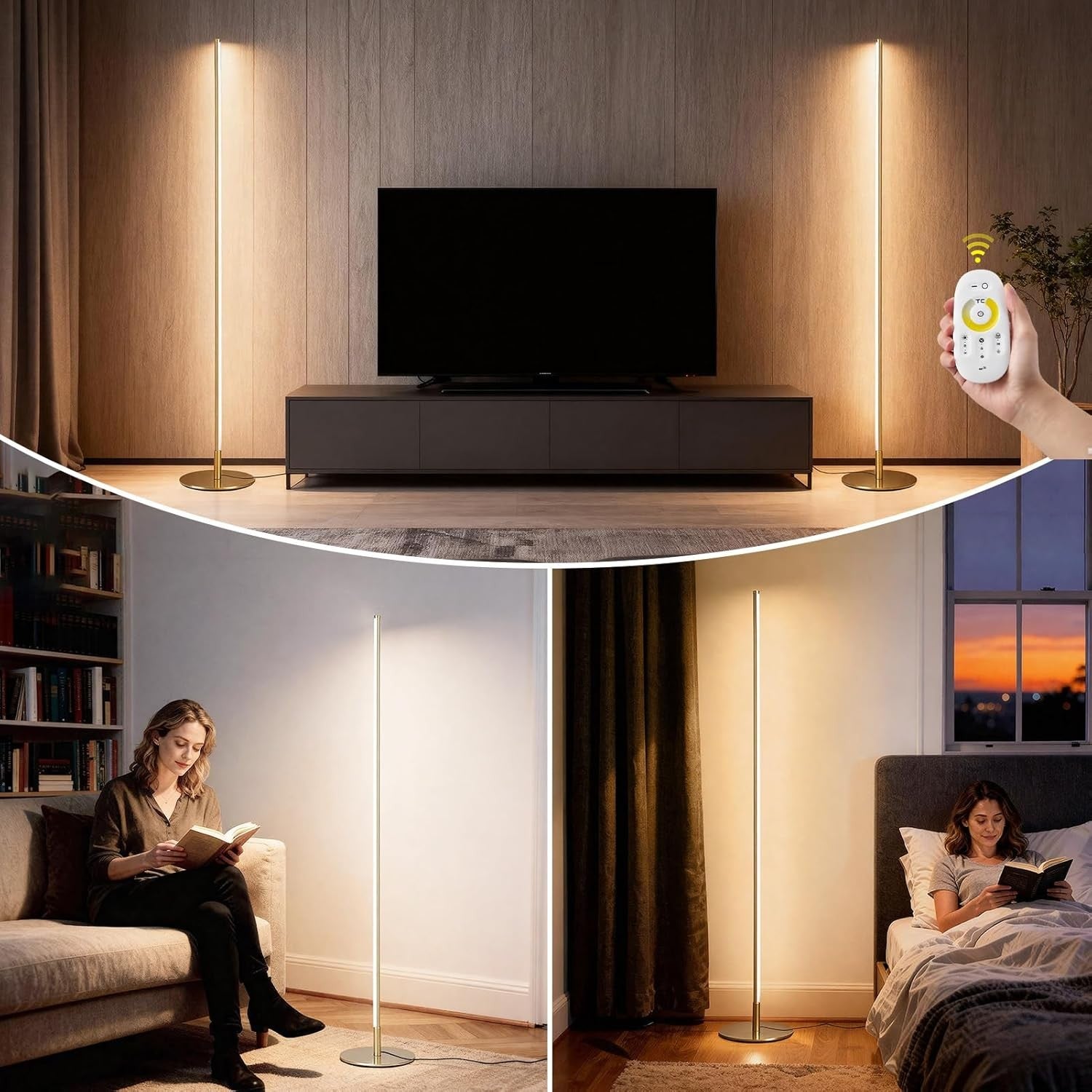 LED Floor Lamp Remote Control Dimmable 3000–6000K Tall Corner Light