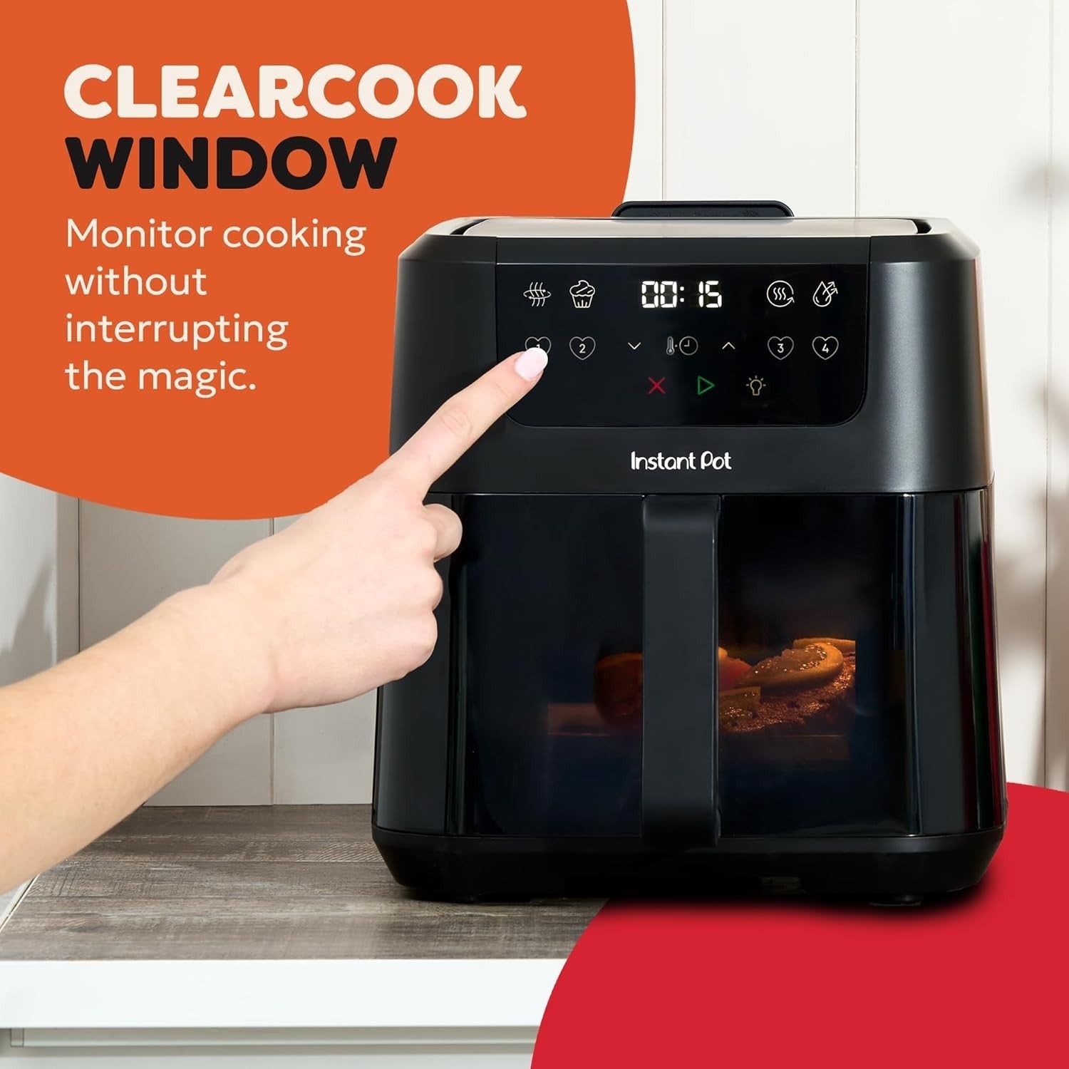 5L Digital Air Fryer Compact Window Rapid Cook 4-in-1 Bake Reheat Dehydrate