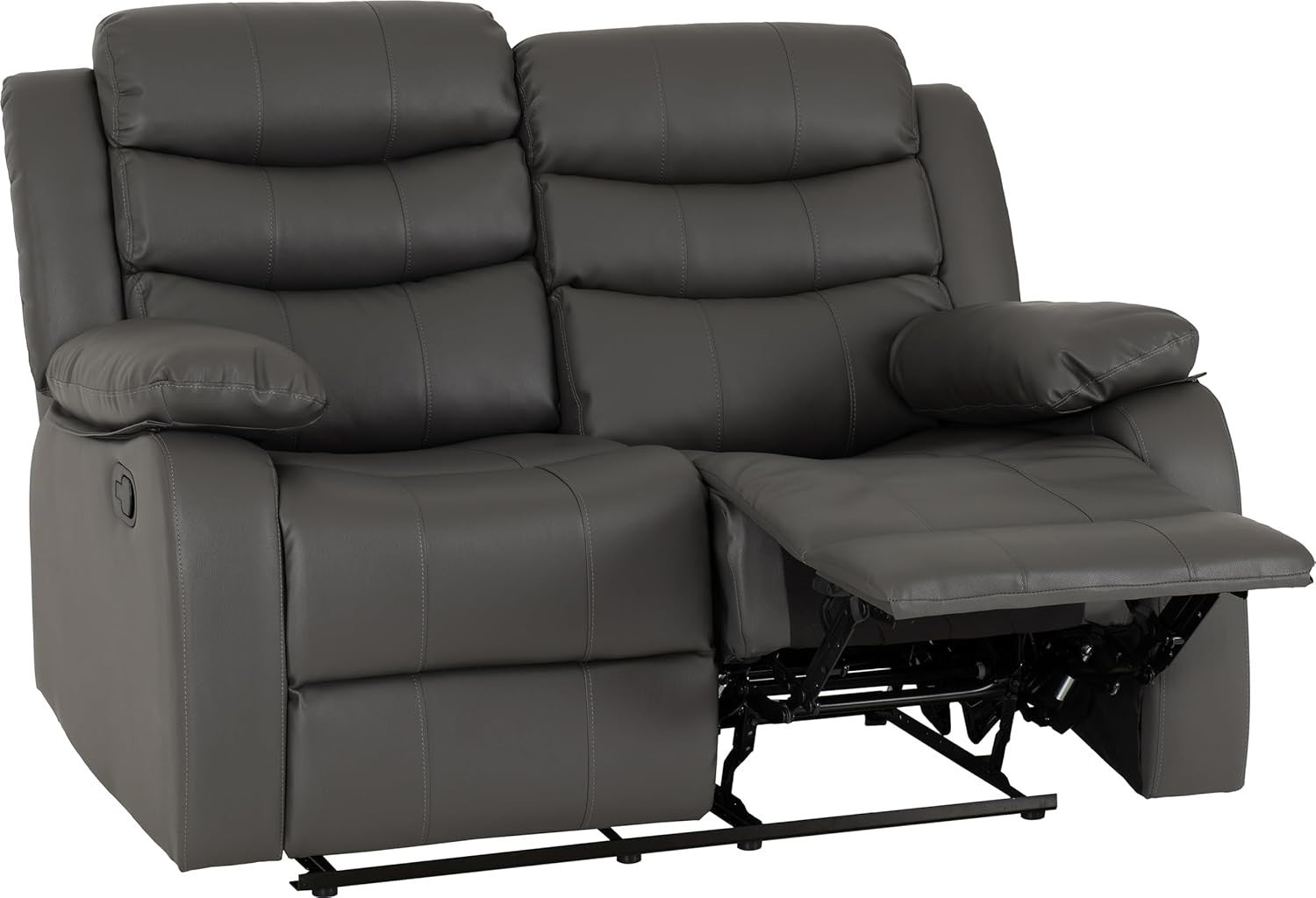3+2 Seater Recliner Sofa Set Faux Leather Grey Lounge Suite Home Cinema