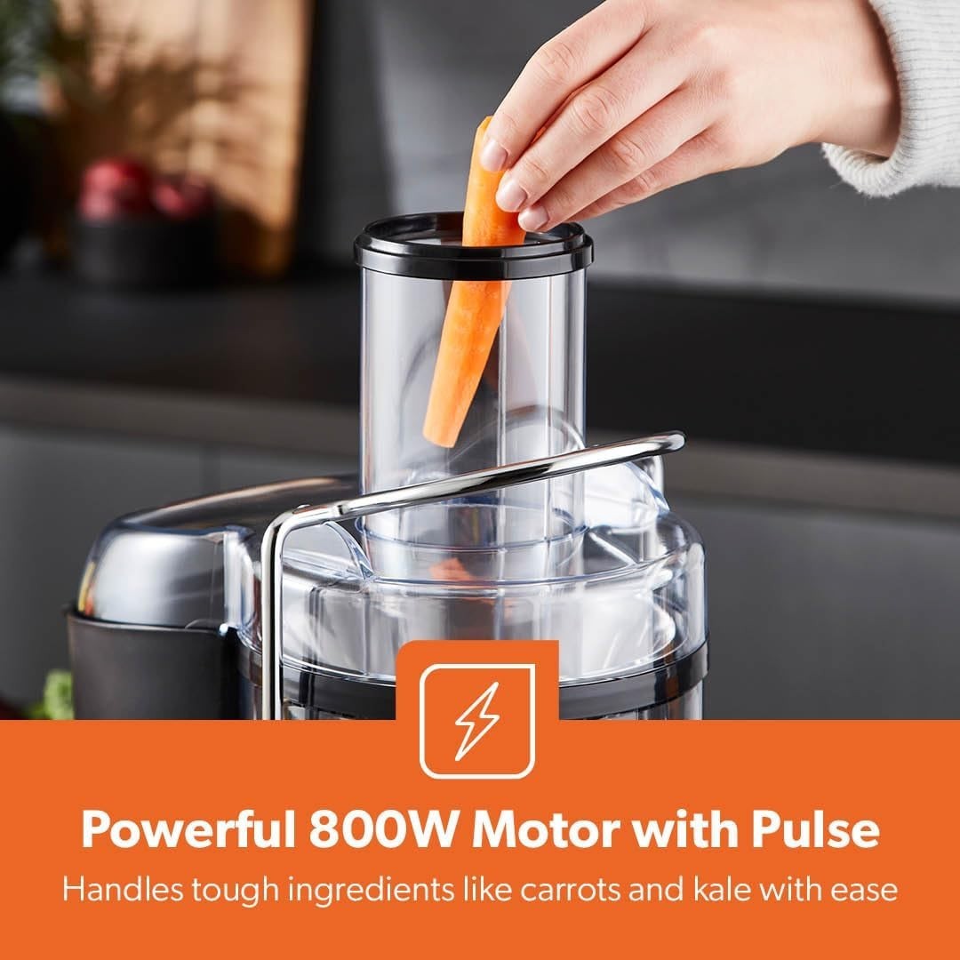 800W Centrifugal Juicer Whole Fruit Vegetable Extractor 75mm Wide Mouth