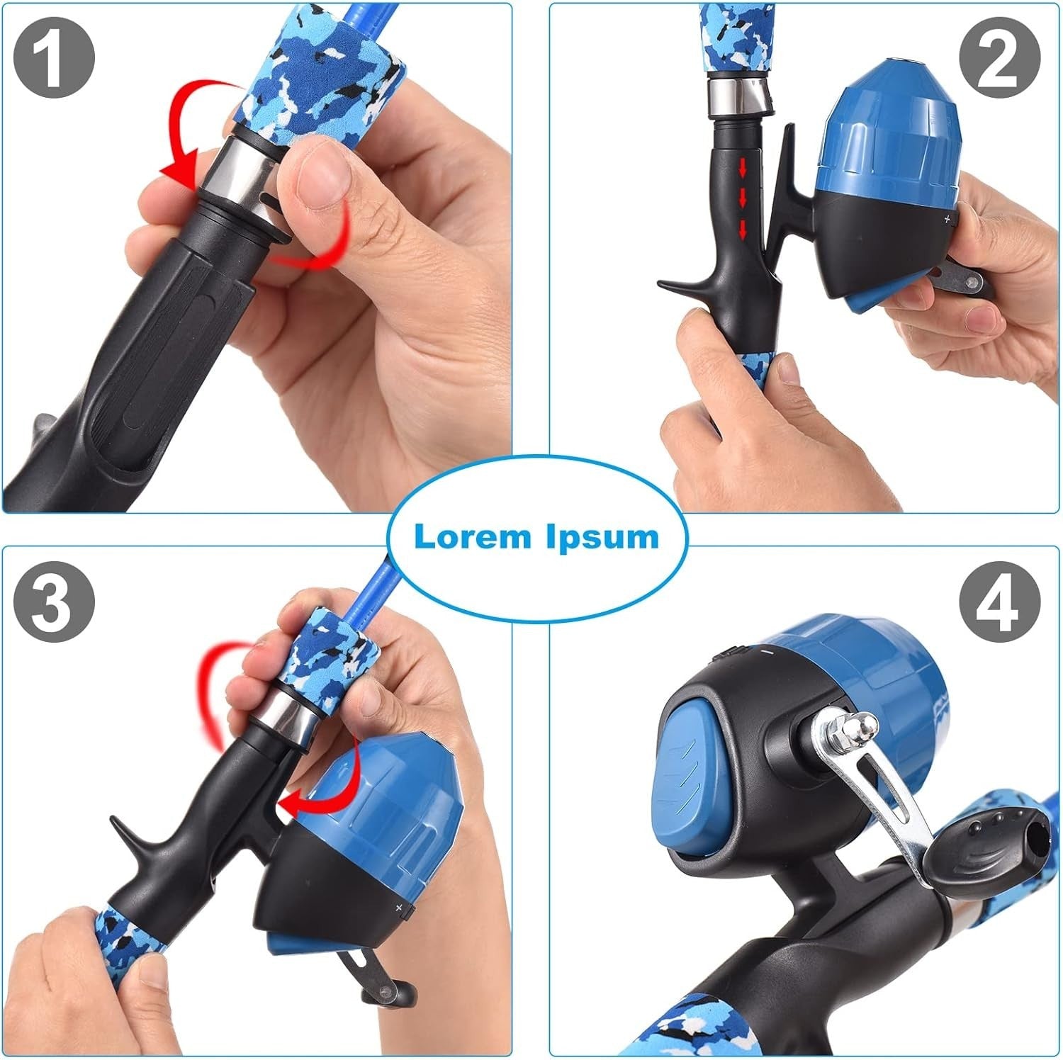 Kids Fishing Rod Reel Combo 1.2m Telescopic Starter Kit
