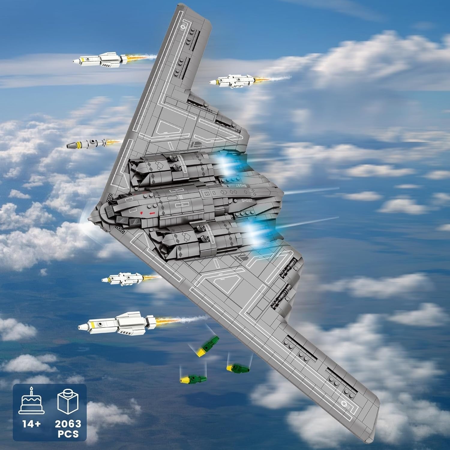 Military Bomber Building Blocks Set 2063 PCS – Fighter Jet Model Kit Toy