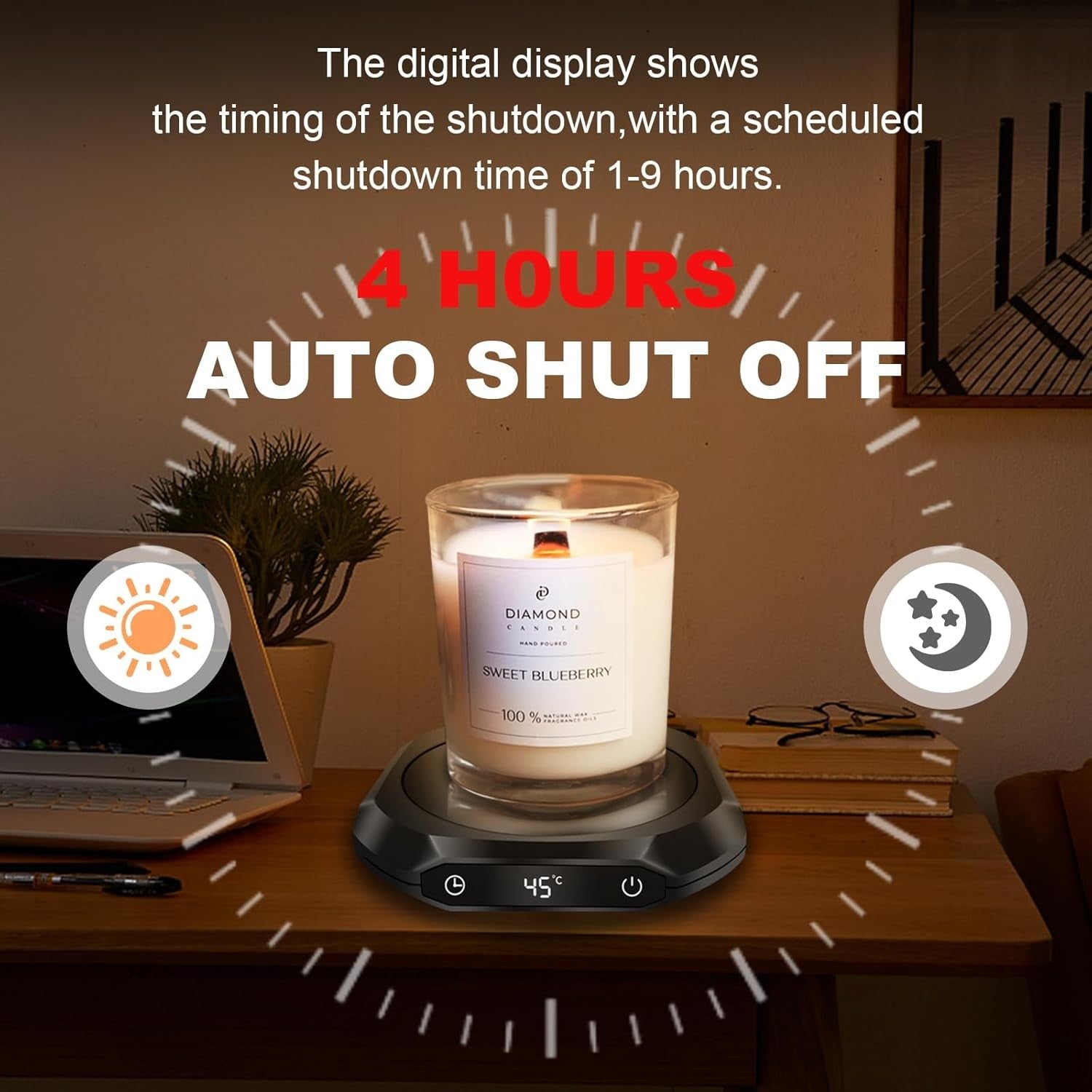Coffee Mug Warmer 3 Temp 12H Auto Off Desk Cup Heater