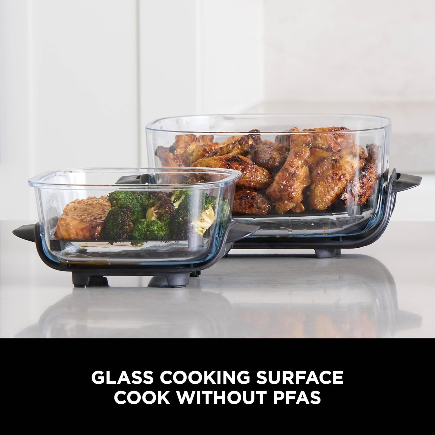 Portable Air Fryer 3.8L 4-in-1 ReCrisp Keep Warm Glass Containers 1700W
