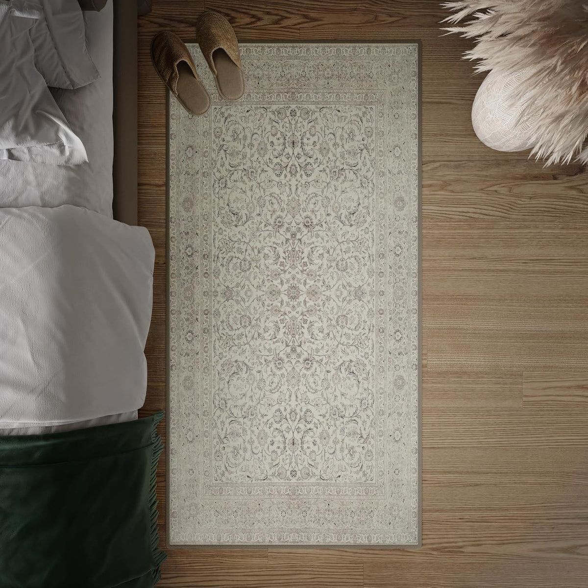 Washable Rug 80x150cm Non-Slip Soft Neutral Runner for Hallway Bedroom Office