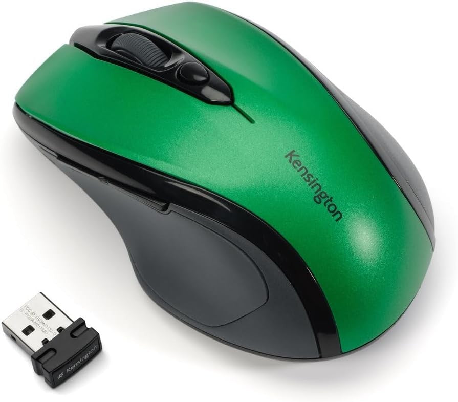 Wireless Mouse Mid Size Ergonomic USB Optical with Nano Receiver