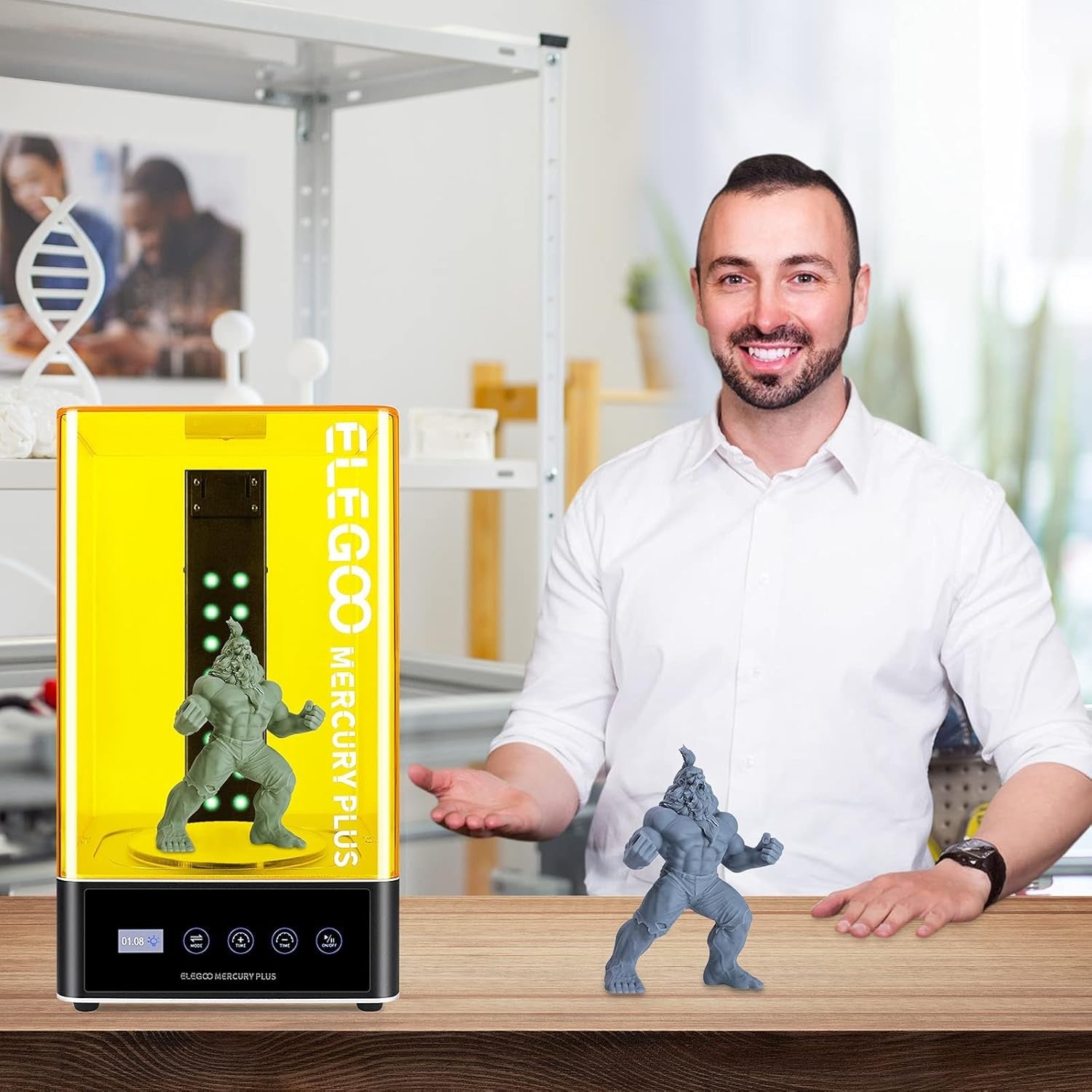 Resin 3D Printer Wash & Cure Station UV Curing LCD SLA Models