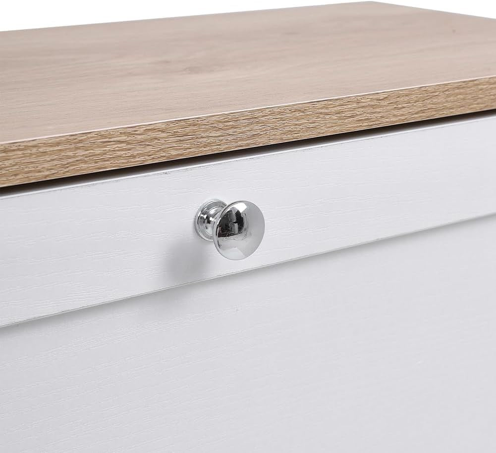 2 Drawer Flip Door Shoe Cabinet with Adjustable Shelves 58x24x80 cm White