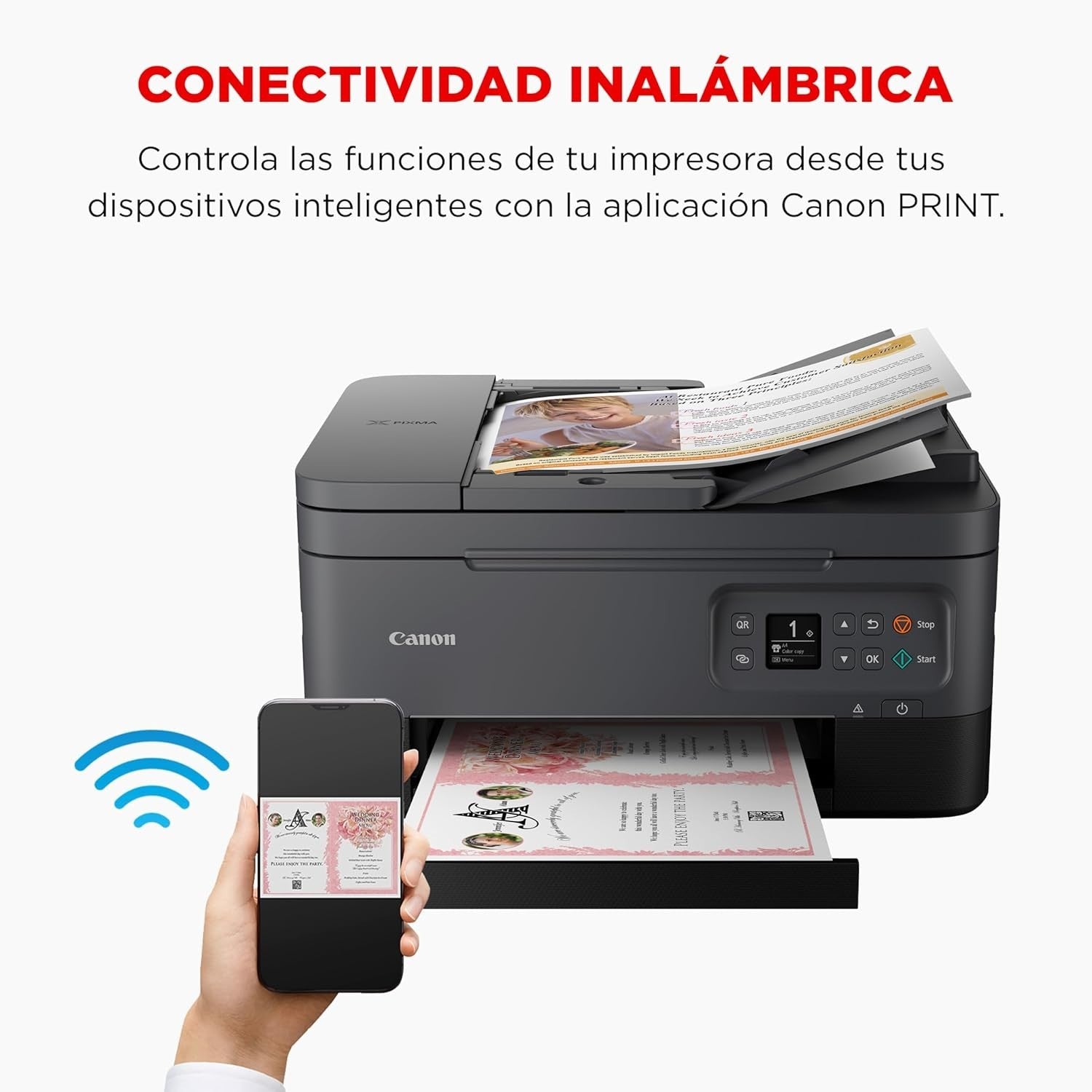 Wireless Colour All-in-One Printer Copy Scan Auto-Duplex ADF Black