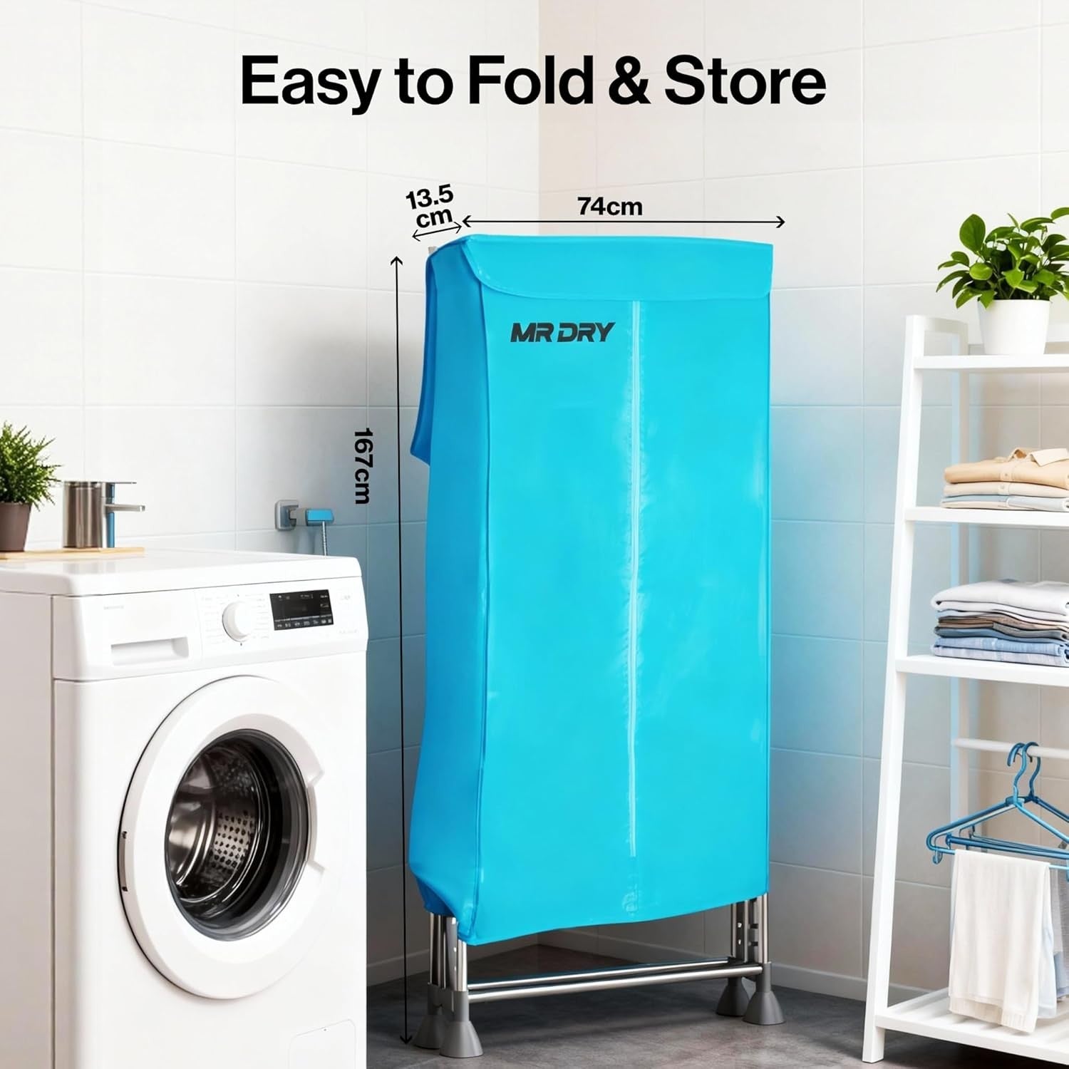 Electric Clothes Dryer Heated Airer 2 Tier Foldable Large Capacity Drying Rack