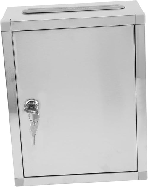 Lockable Wall-Mounted Stainless Steel Mailbox Secure Outdoor Post Box Large Slot