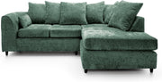 Modern L-Shaped Rifle Green Corner Sofa 5-Seater Plush Chenille Couch