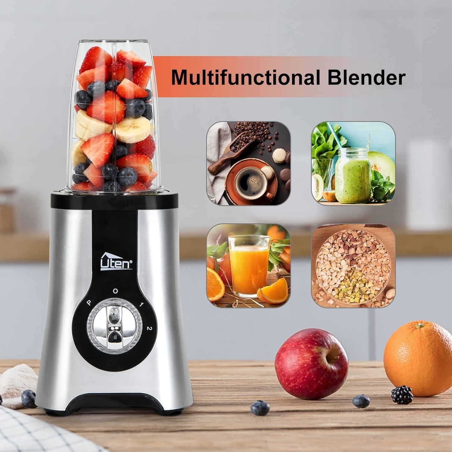 2200W Nutri Blender Mixer 1.25L Ice Crush Smoothie Juicer Grinder Set