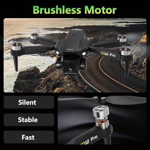 Foldable Mini Drone with 4K Camera, Brushless Motor, App Control, Carry Case