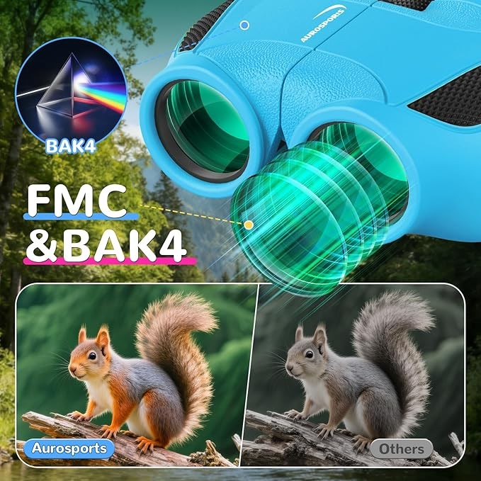 15x25 Kids Compact Binoculars Shockproof Mini Outdoor Toy Bird Watching