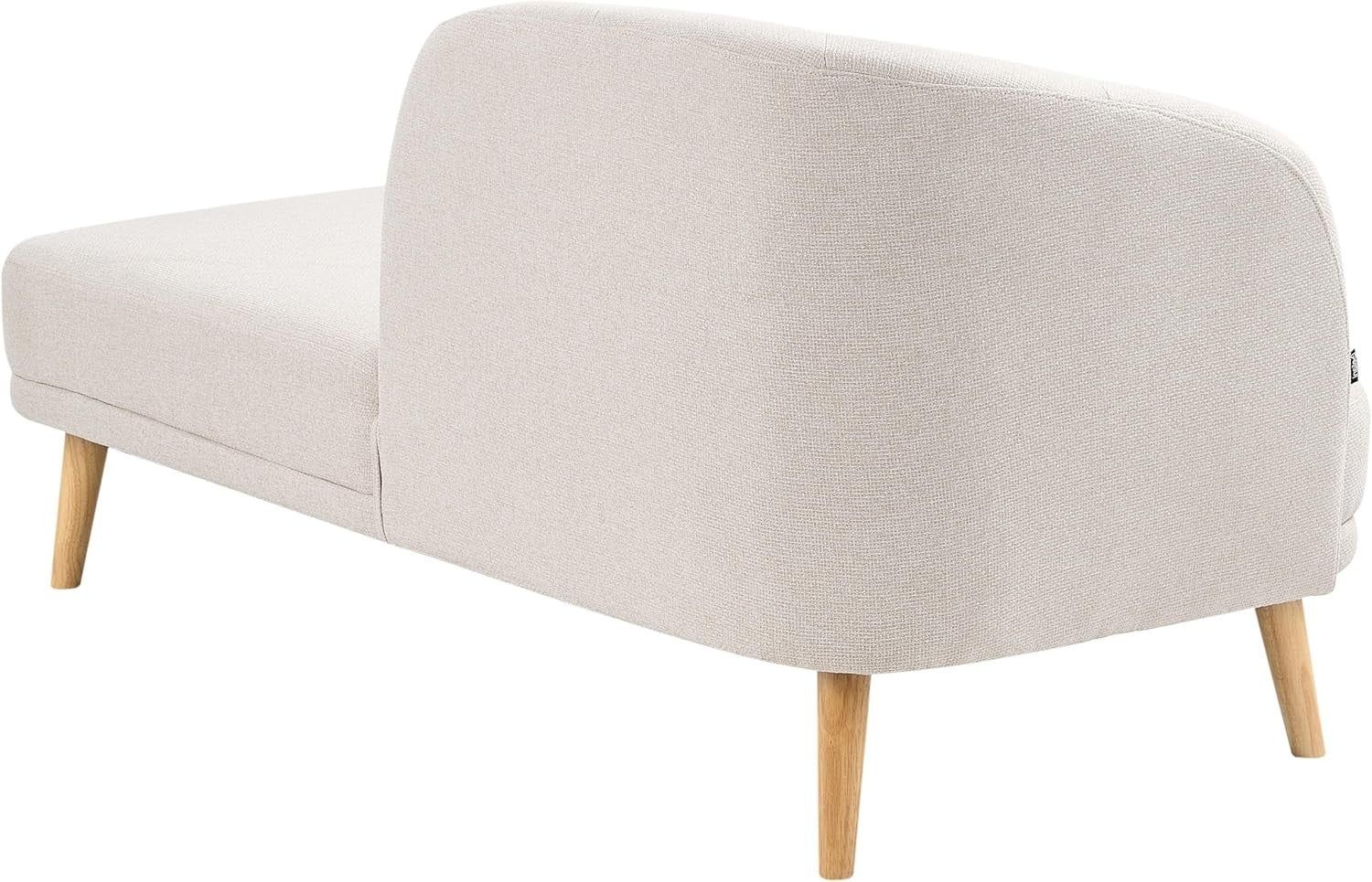 Traditional Left Hand Chaise Lounge Beige Fabric Sofa Seat for Living Room