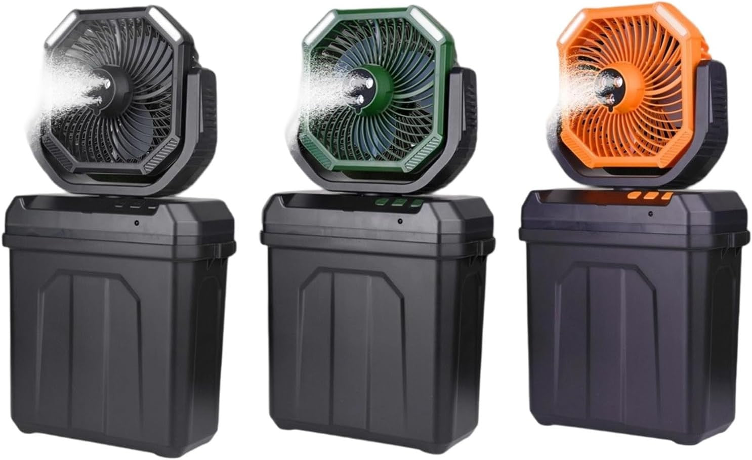 Portable 30000mAh Misting Fan – 6L Bucket LED Cooling w/ Rechargeable Battery