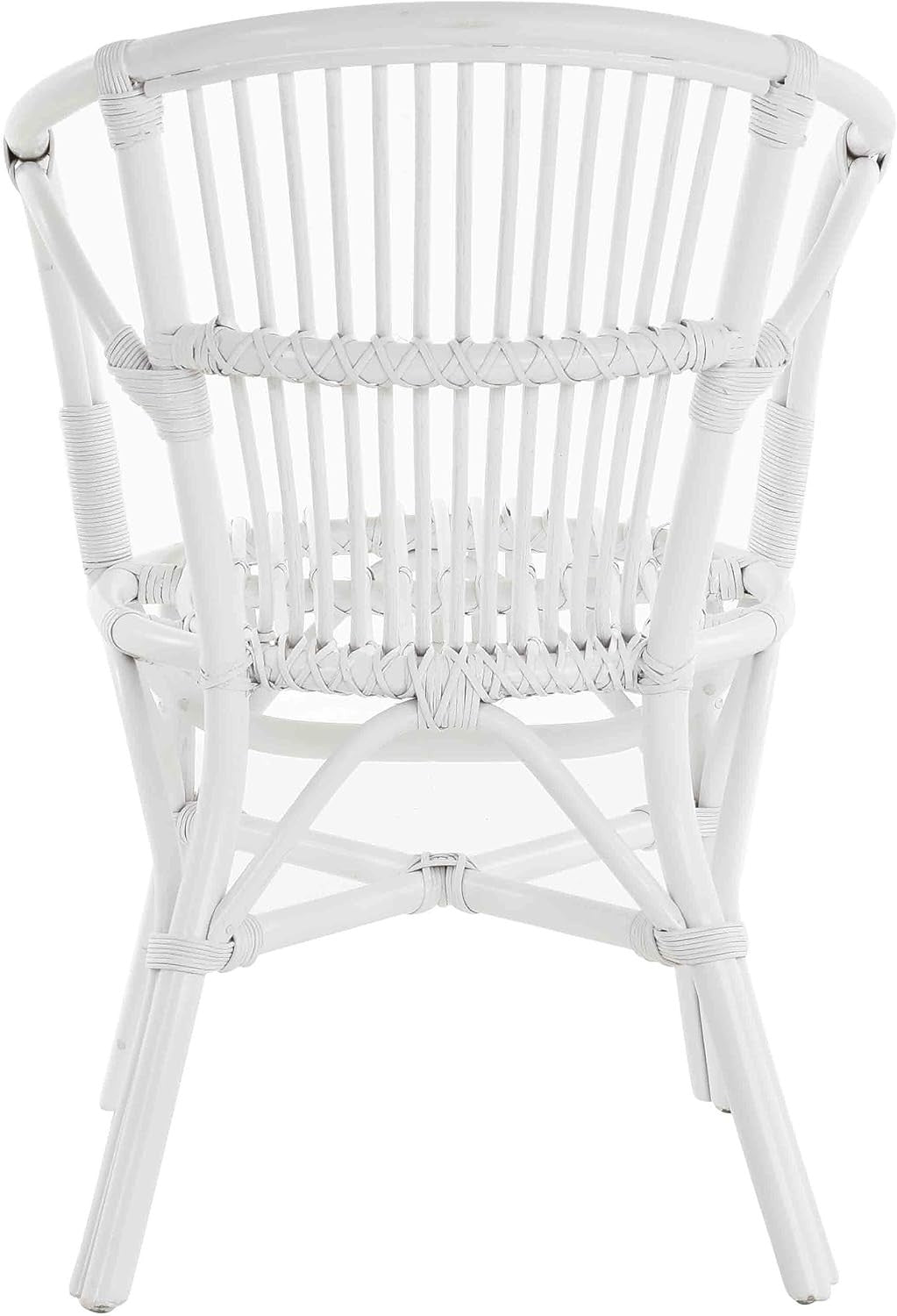 White Rattan Wicker Armchair Scandinavian Indoor Accent Chair Natural Finish