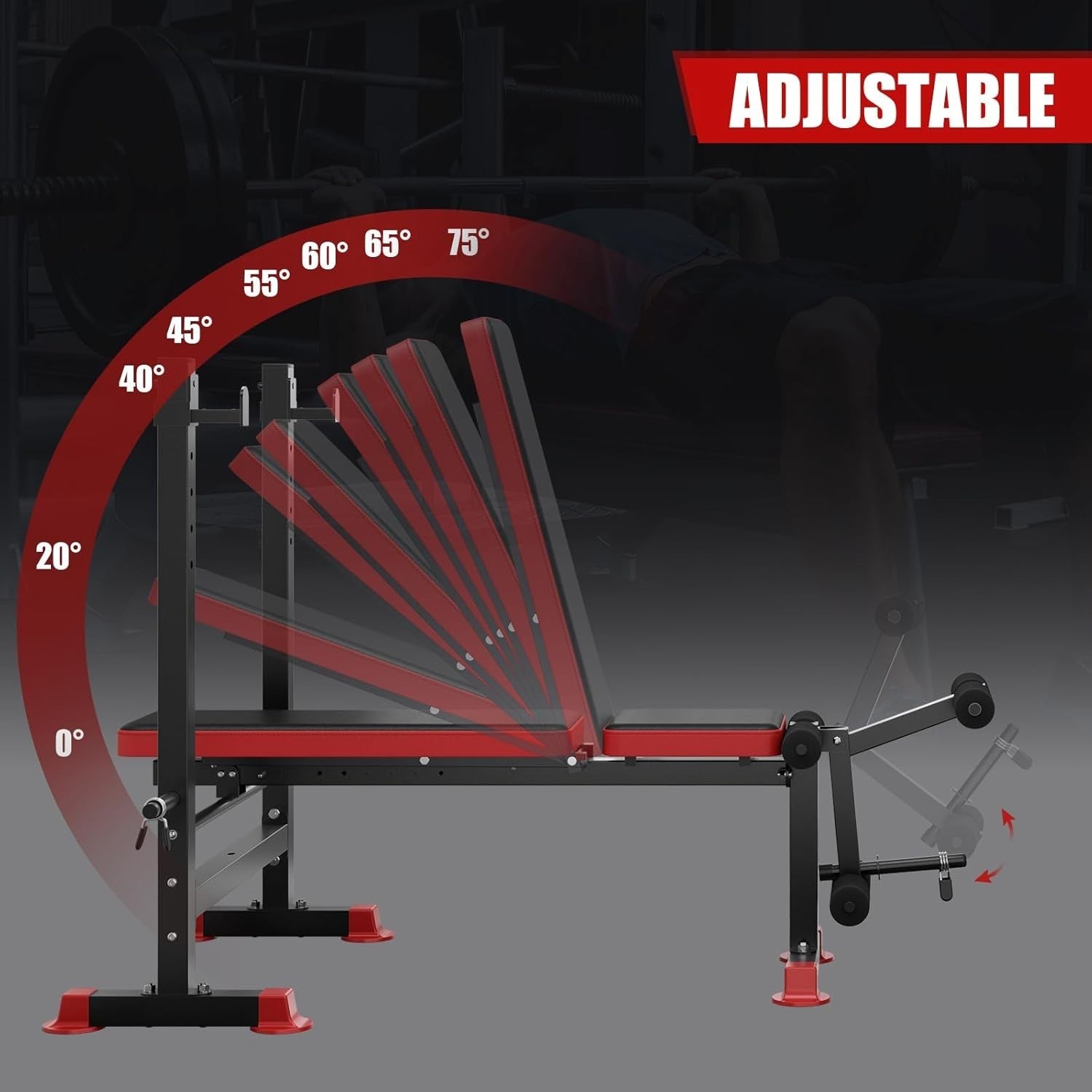 Multi-Function Folding Bench With Squat Rack Leg Developer 250kg